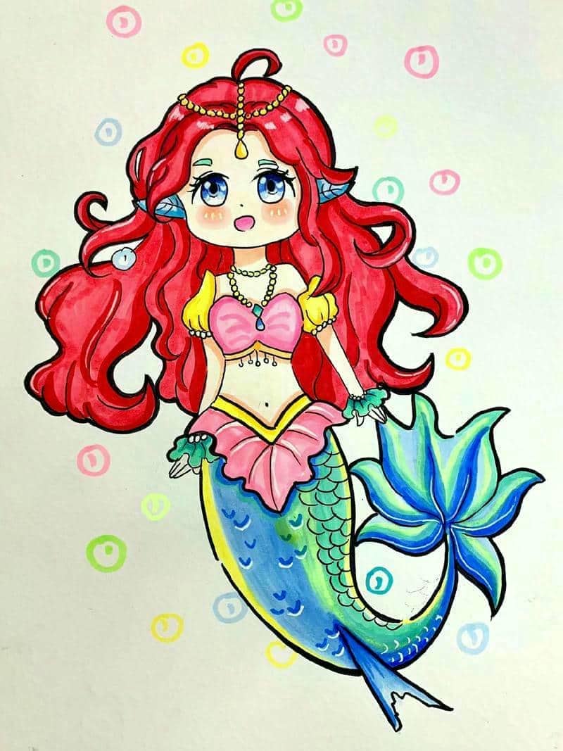99+ Hình ảnh chibi nàng tiên cá cute, dễ thương nhất 39 hình nền điện thoại nàng tiên cá