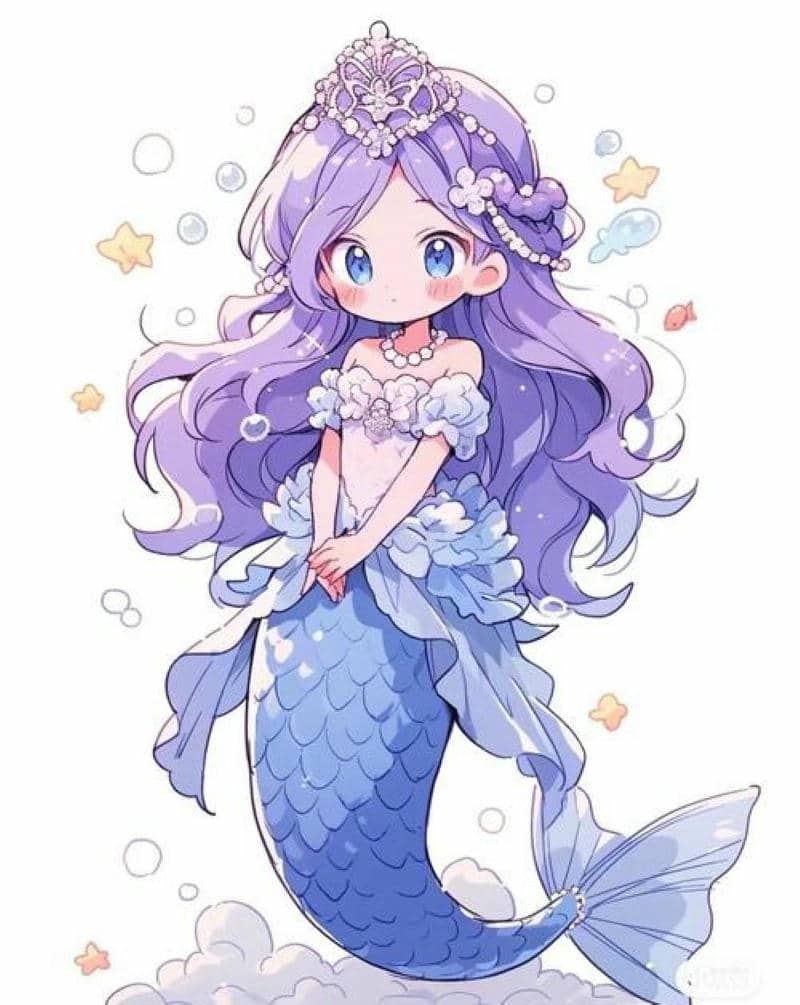99+ Hình ảnh chibi nàng tiên cá cute, dễ thương nhất 19 hình nền nàng tiên cá cute