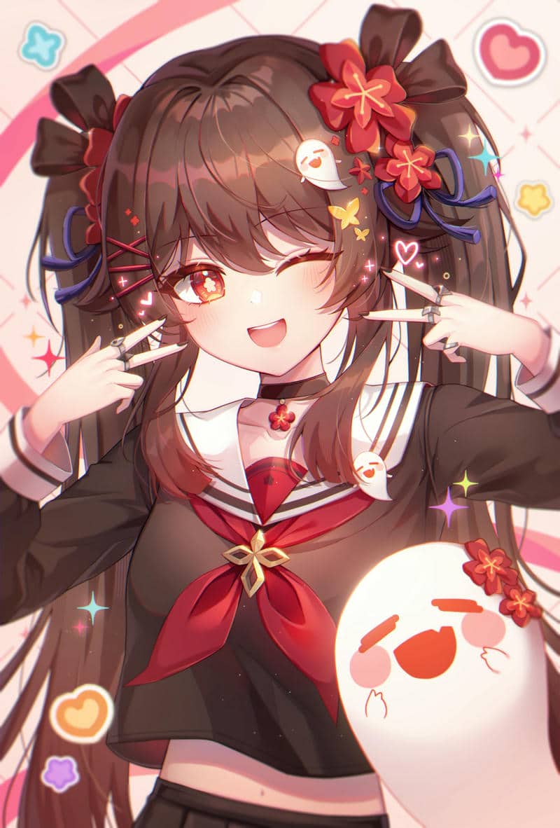 Gợi ý 99+ hình ảnh chibi Hutao cute, dễ thương nhất 9 hutao cute