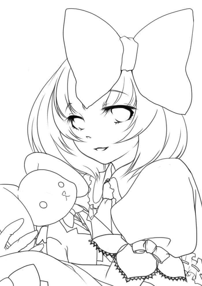 Tổng hợp 40+ hình tranh tô màu anime cute, đơn giản cho bé 23 in tranh tô màu anime cute