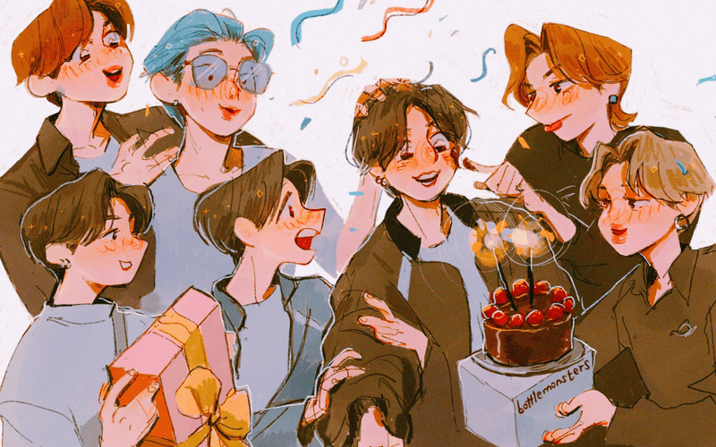 nhóm bts chibi cute