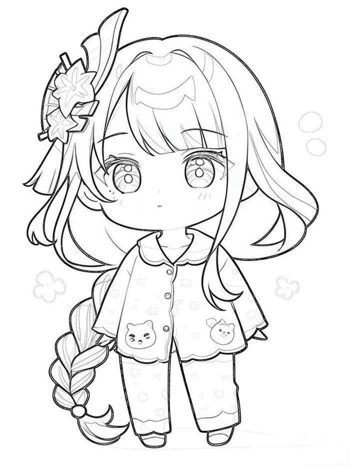 Tổng hợp 40+ hình tranh tô màu anime cute, đơn giản cho bé 37 tranh tô màu anime cute