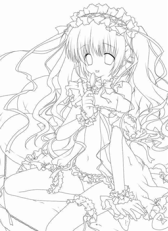 Tổng hợp 40+ hình tranh tô màu anime cute, đơn giản cho bé 38 tranh tô màu anime đơn giản