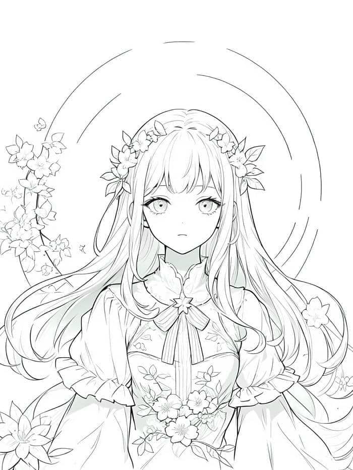 tranh tô màu anime girl ngầu