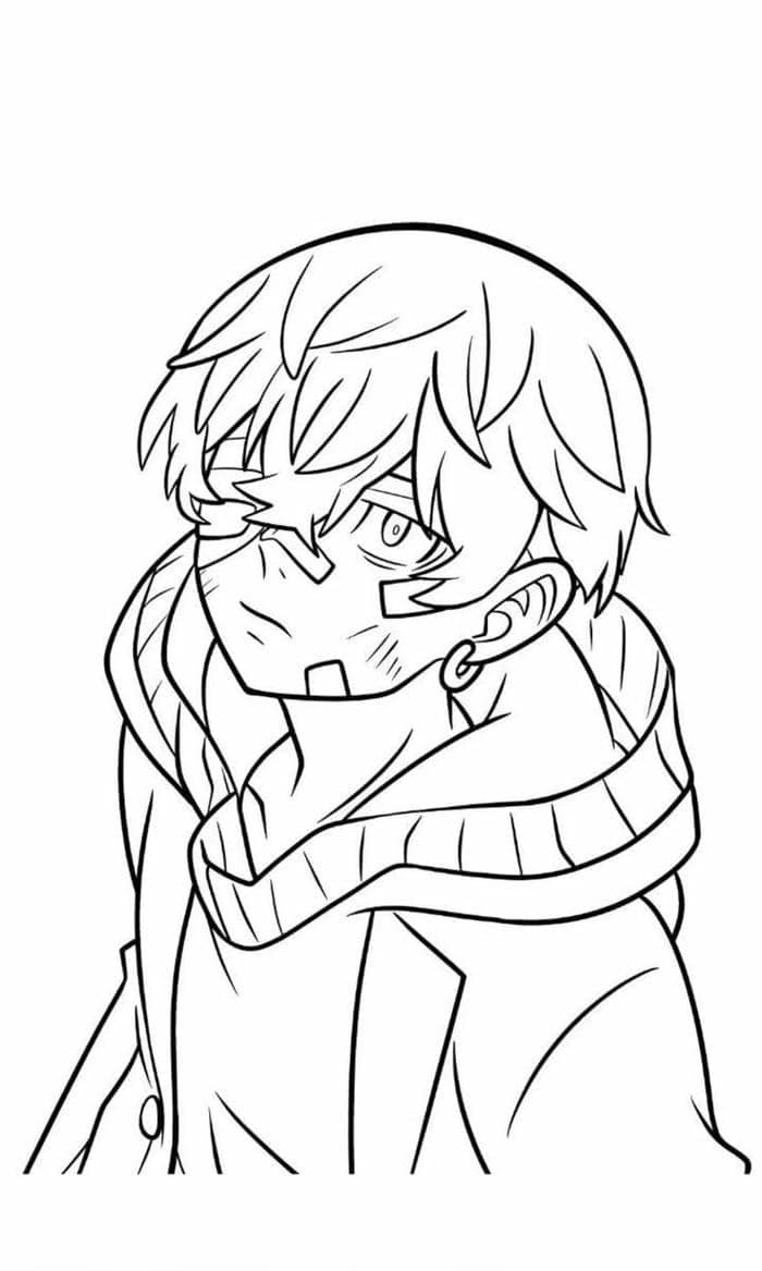 Tổng hợp 40+ hình tranh tô màu anime cute, đơn giản cho bé 18 tranh tô màu anime nam ngầu