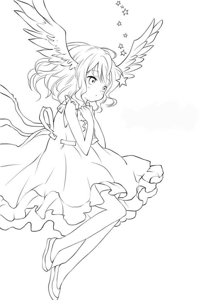 tranh tô màu anime nữ