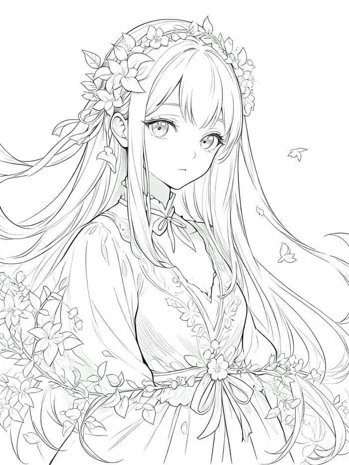 Tổng hợp 40+ hình tranh tô màu anime cute, đơn giản cho bé 1 tranh tô màu anime