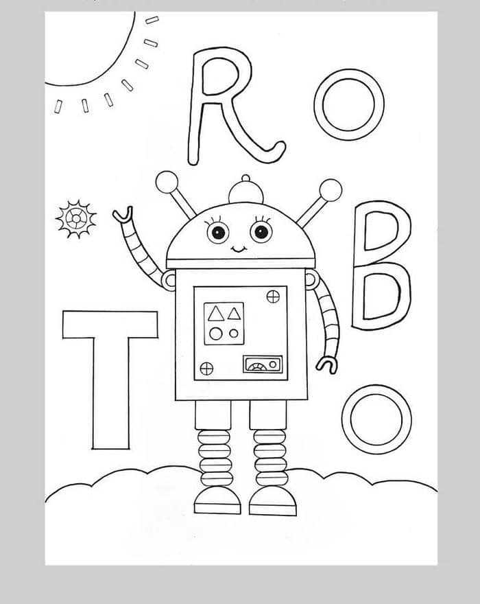 tranh tô màu robot