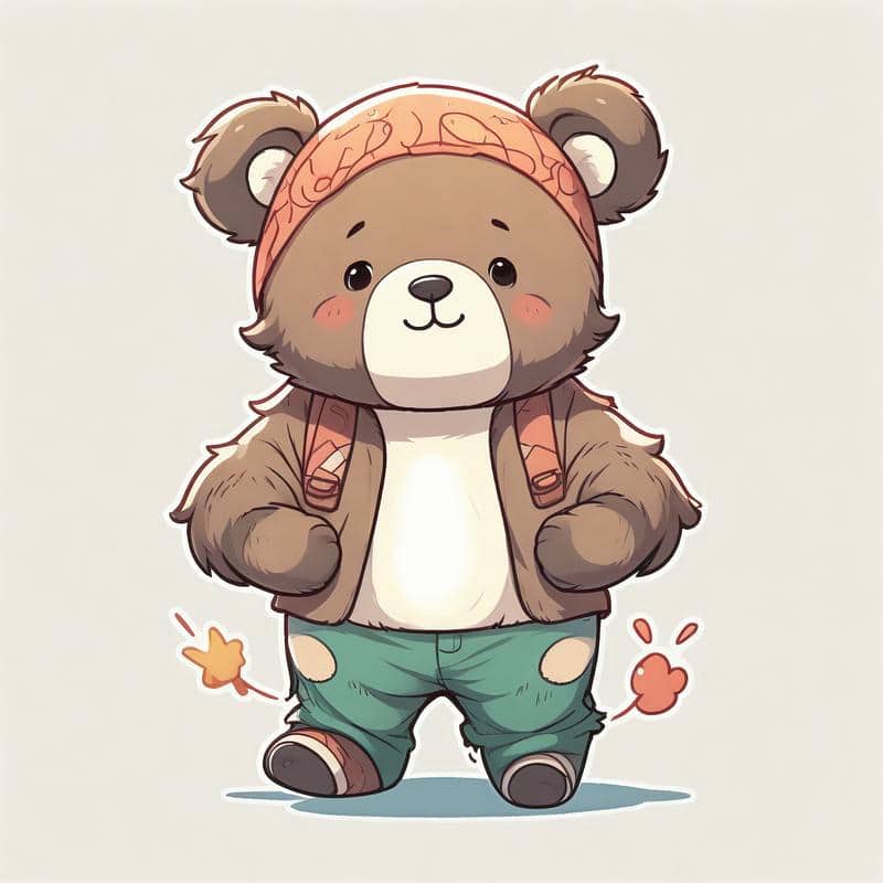 vẽ hình con gấu cute