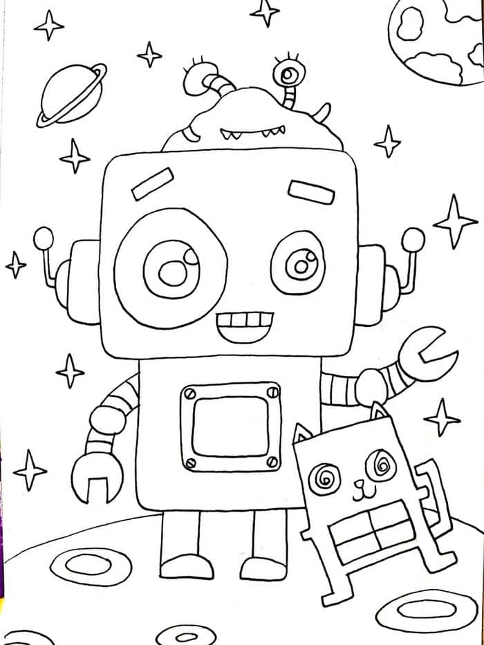 vẽ robot ngầu